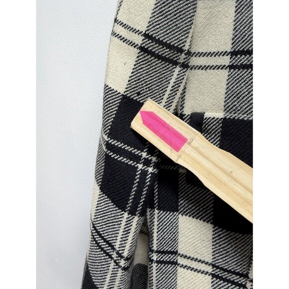 Talbots Vintage Wool Blazer Jacket Gold Pearl Button Boucle Plaid Black USA 12 - Picture 7 of 16